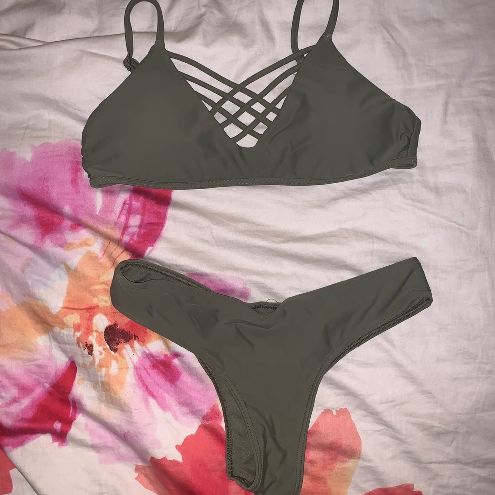 Hollister Army Green Bikini Set